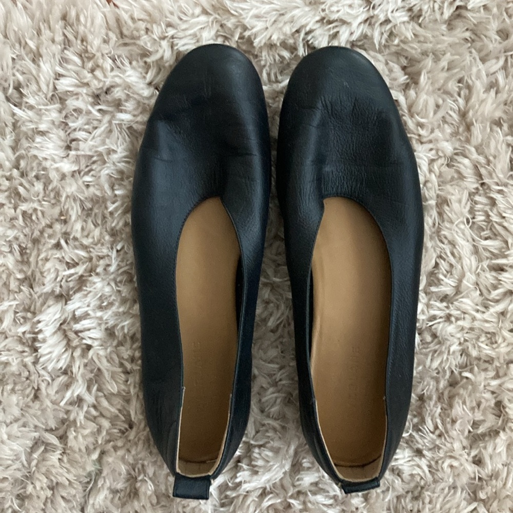Everlane The Italian Leather Day Glove Round Toe Ballet Flat